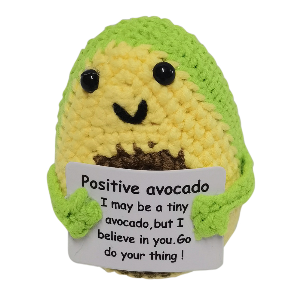 thumbnail image 2 of Juguete de patata de punto positivo con tarjeta muñecas de ganchillo inspiradoras regalos para animar (K), 2 of 2