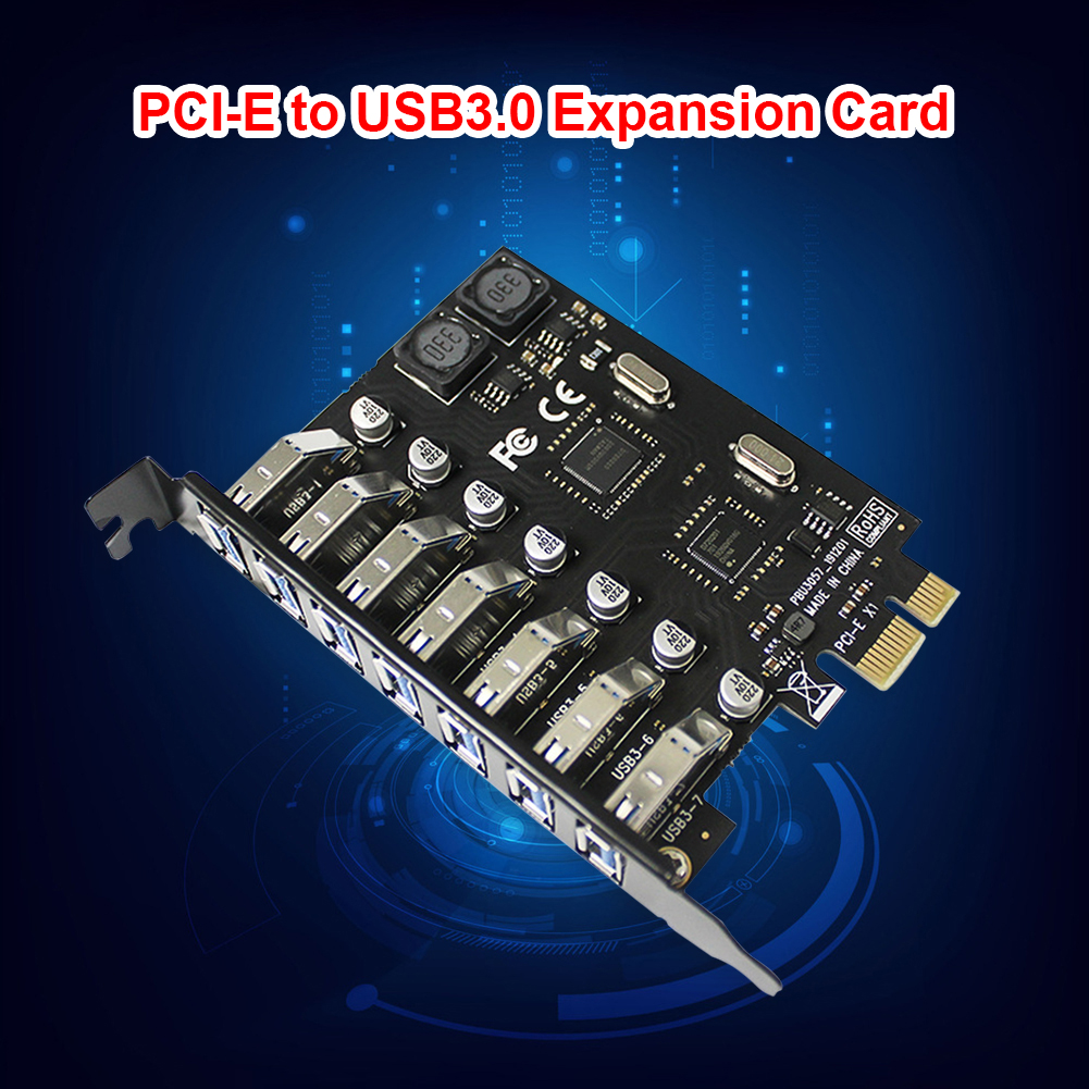 thumbnail image 4 of Tarjeta de expansión USB PCI-E Adaptador HUB PCI Express USB 3.0 de 7 puertos de alta velocidad, 4 of 8
