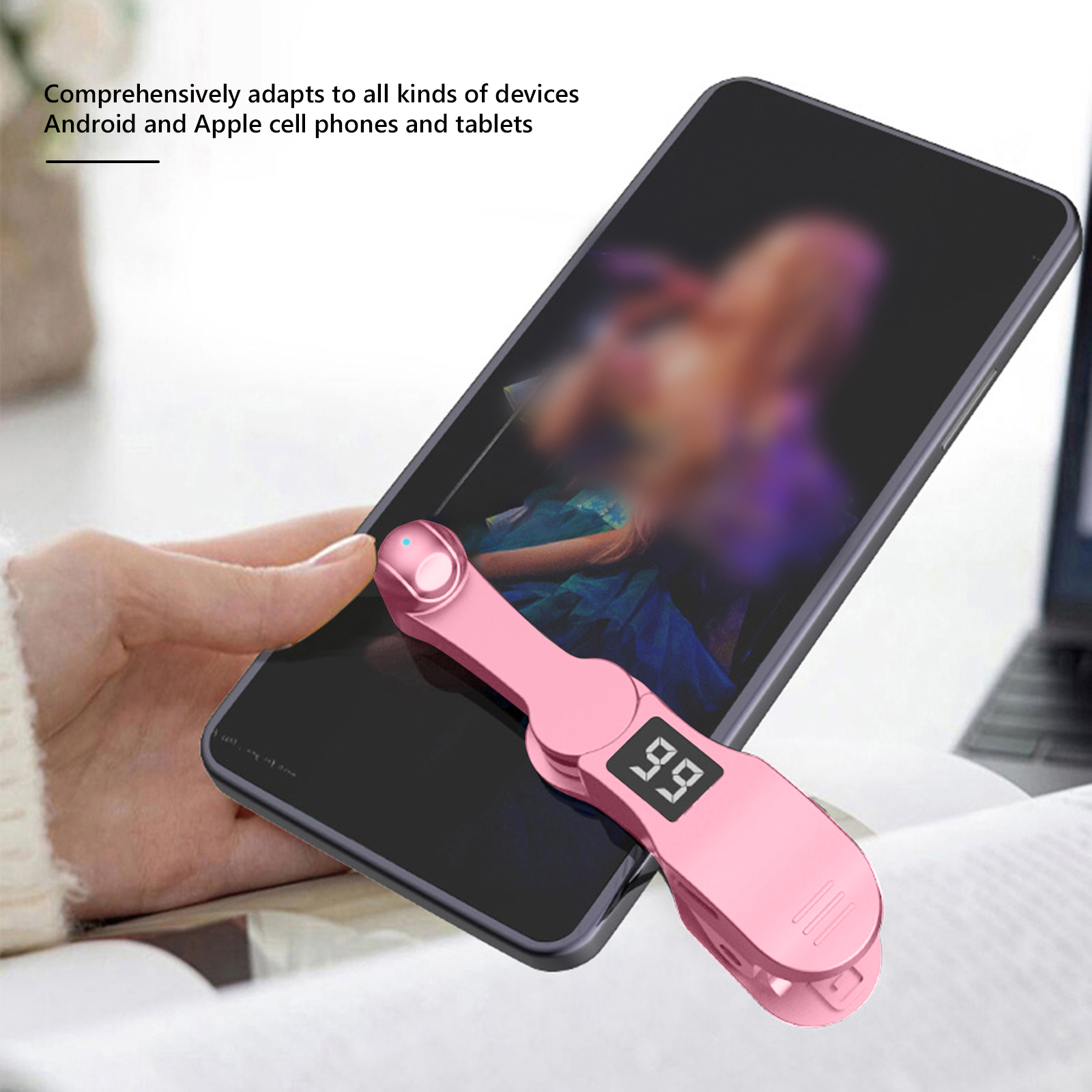 thumbnail image 4 of Clicker de pantalla automático digital Clicker con clip USB para aplicación de teléfono inteligente (rosa), 4 of 4