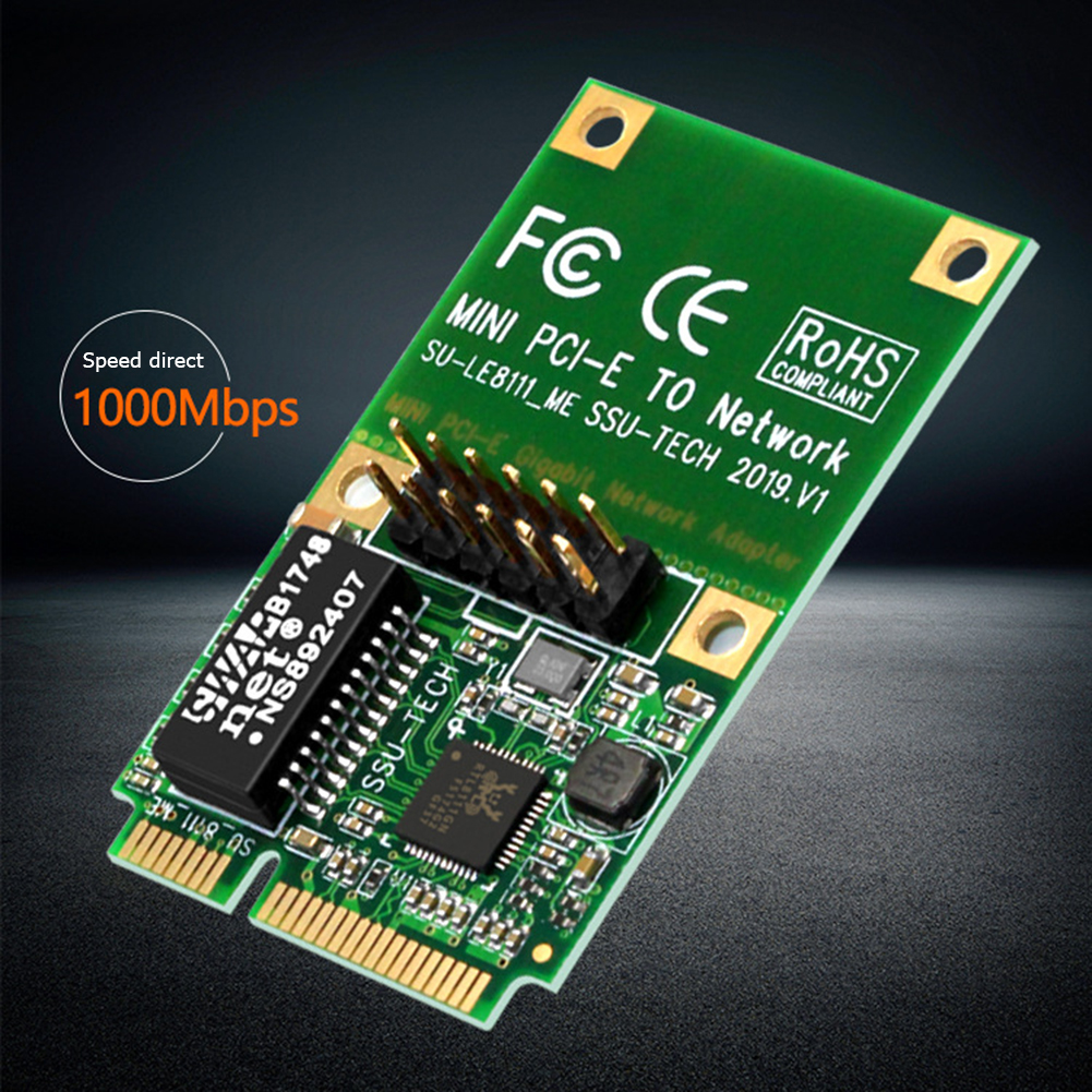 thumbnail image 3 of SSU LE8111-ME MINI PCI-E Gigabit Tarjeta de red con cable RJ45 Ethernet LAN Tarjeta PCI, 3 of 9