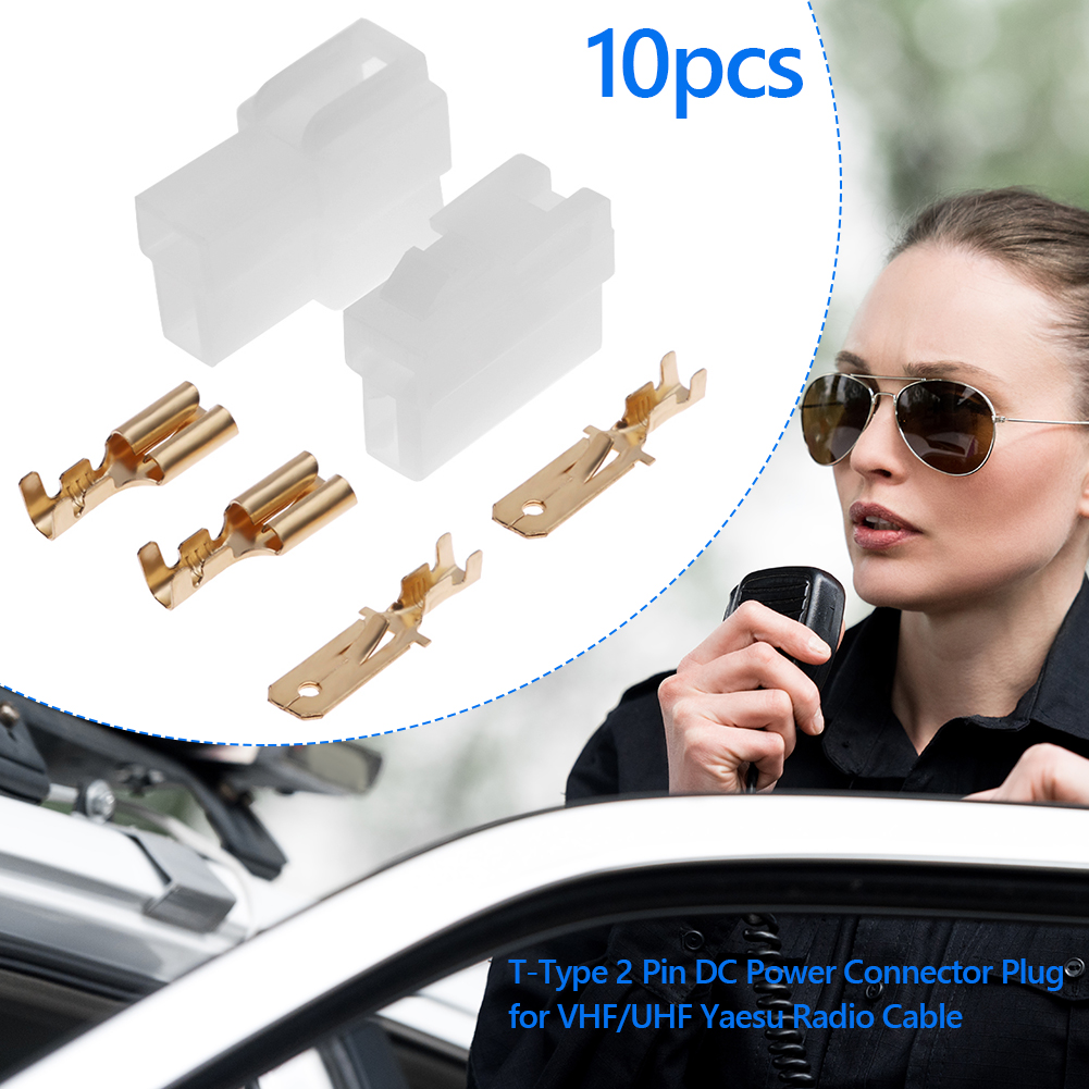 thumbnail image 4 of 10 Sets Radio DC Power Connector Plug T-Type 2 Pin Male Female Wiring Adapter, 4 of 6