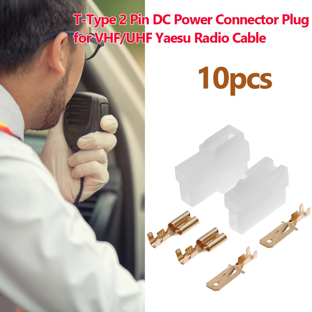 thumbnail image 5 of 10 Sets Radio DC Power Connector Plug T-Type 2 Pin Male Female Wiring Adapter, 5 of 6