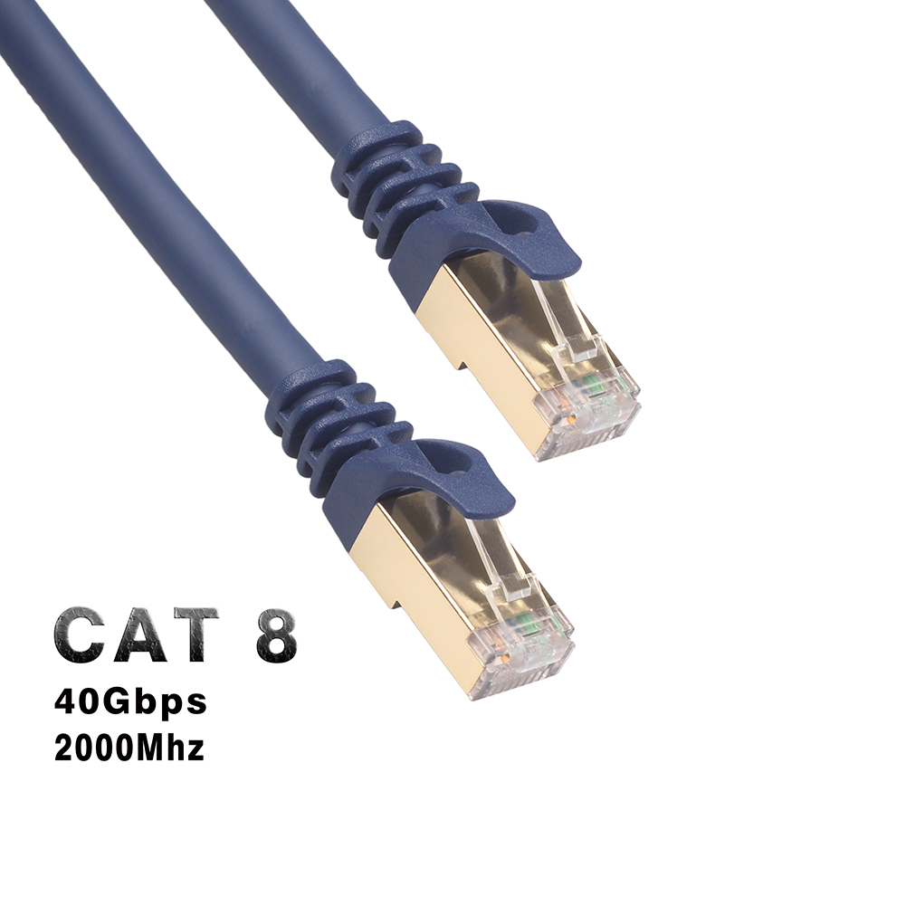 thumbnail image 4 of Portable Gold Plated RJ45 Cat8 Ethernet Network Lan Cable RJ45 Patch Cord Wire Practical Dedicated Blue for Router, 4 of 9