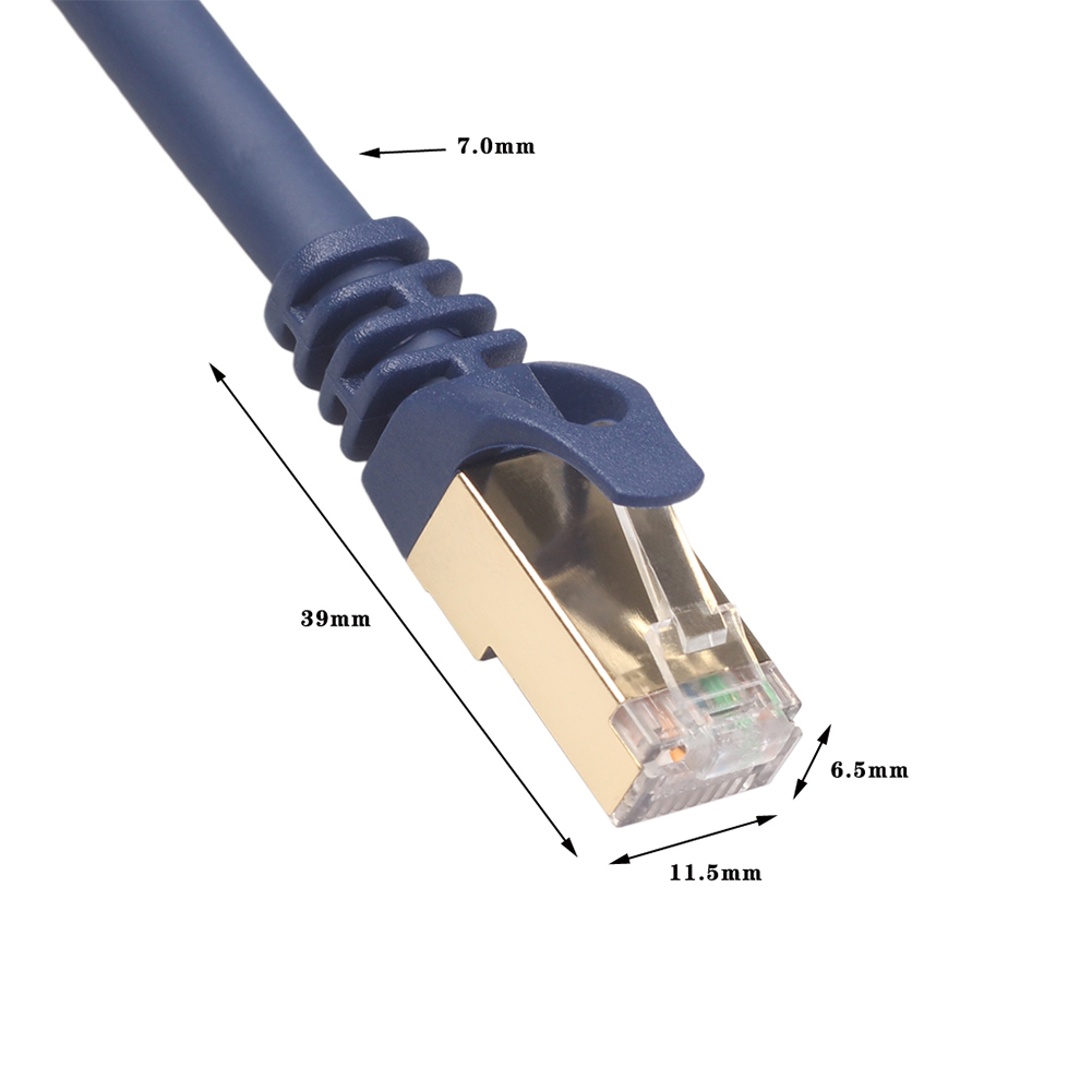 thumbnail image 2 of Portable Gold Plated RJ45 Cat8 Ethernet Network Lan Cable RJ45 Patch Cord Wire Practical Dedicated Blue for Router, 2 of 9