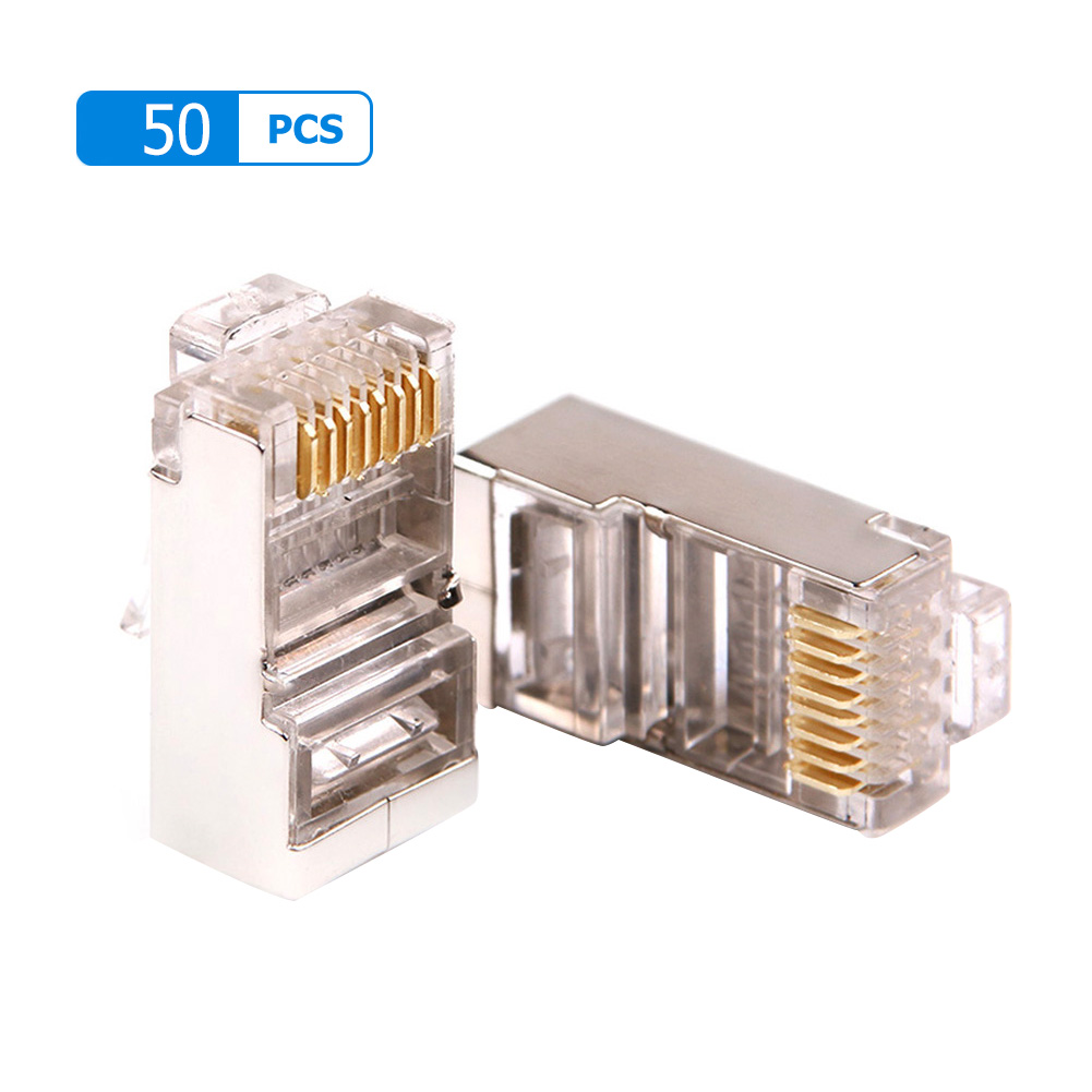 thumbnail image 4 of Transparent Gold Plated Cat6 RJ45 Ethernet Cables Module Plug Professional Portable Network Connector Crystal Head, 4 of 6