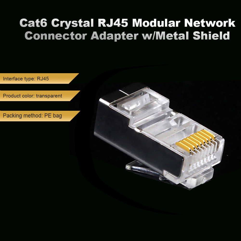thumbnail image 5 of Transparent Gold Plated Cat6 RJ45 Ethernet Cables Module Plug Professional Portable Network Connector Crystal Head, 5 of 6