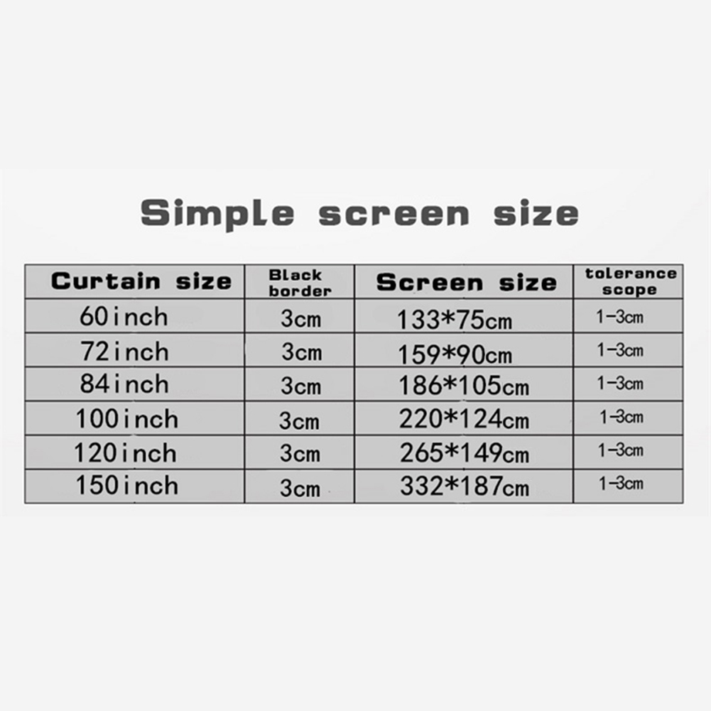 thumbnail image 2 of Curtain 60 72 84 100 120 150 inch Portable HD Display Screen for Home Outdoor, 2 of 9
