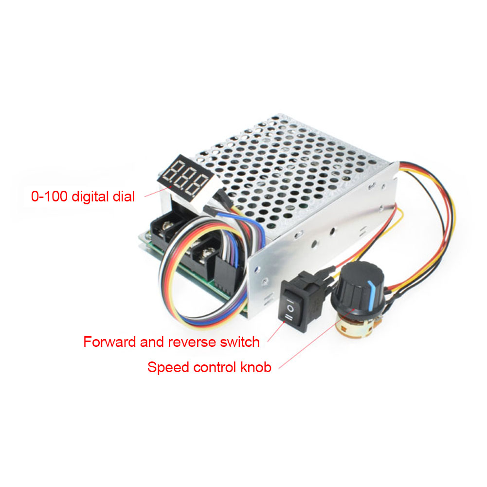 thumbnail image 5 of Durable DC 10-55V Motor Speed Controller Digital Display 60A CW CCW Reversible Brushed Motor Adjustable Switch Governor, 5 of 9