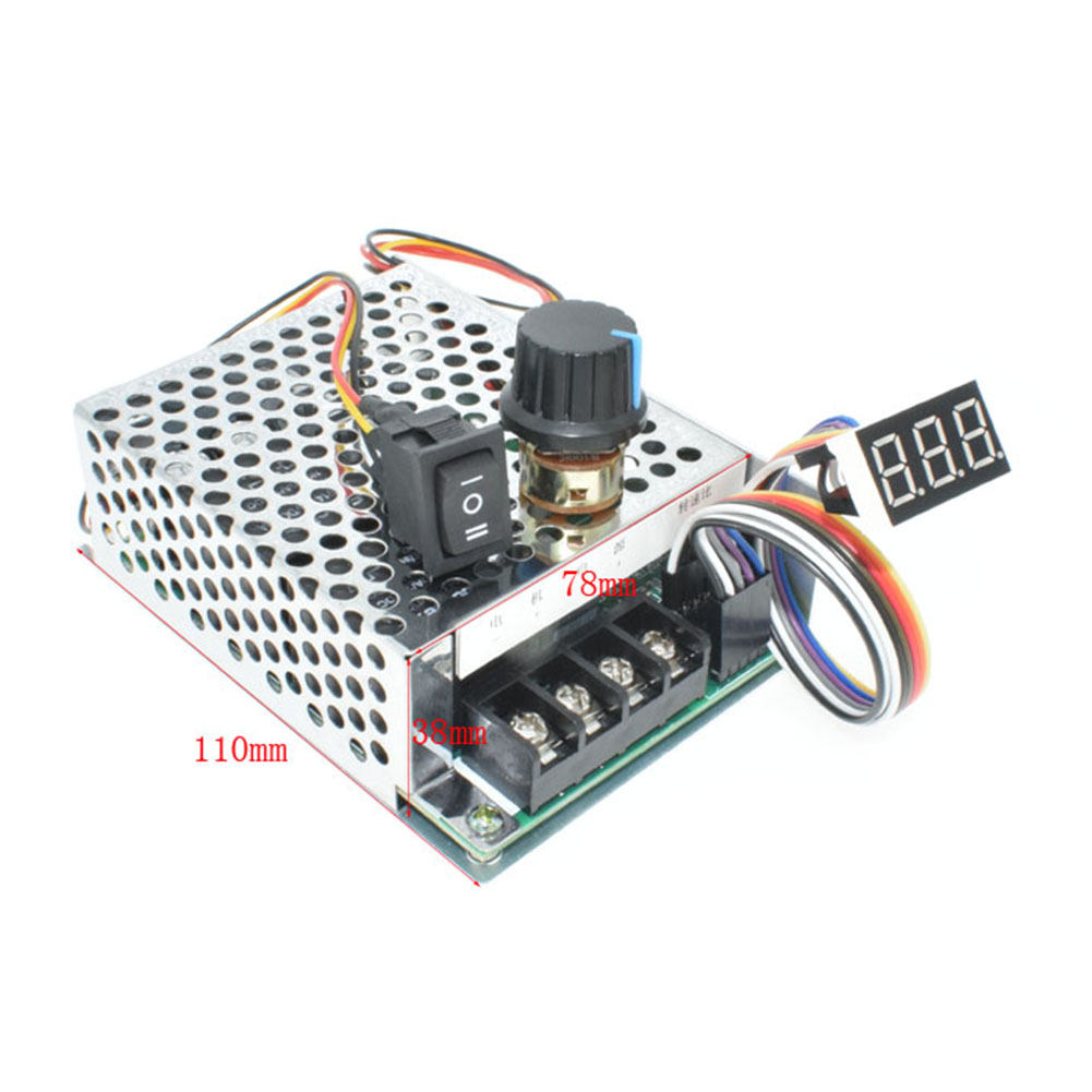 thumbnail image 2 of Durable DC 10-55V Motor Speed Controller Digital Display 60A CW CCW Reversible Brushed Motor Adjustable Switch Governor, 2 of 9