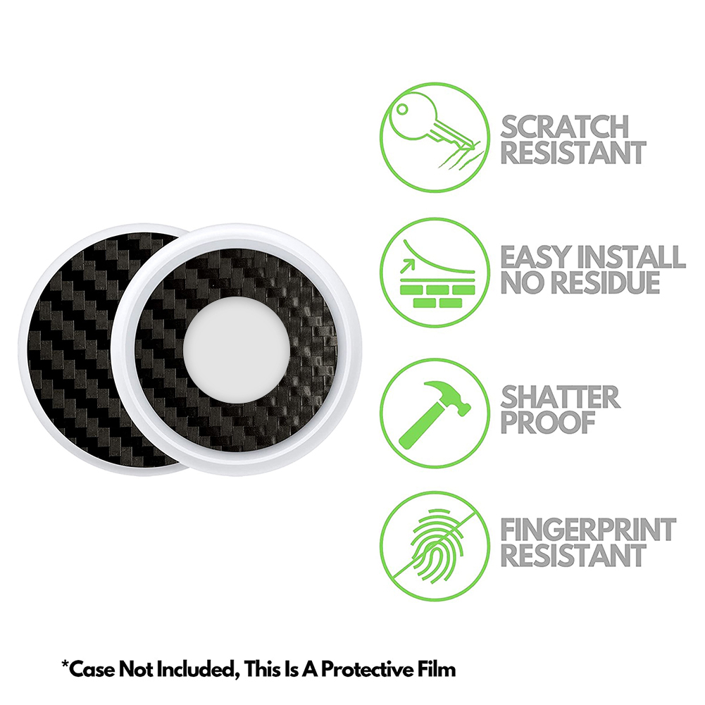 thumbnail image 5 of Película protectora para Apple AirTag Protector de piel antirrayas de fibra de carbono negro, 5 of 6