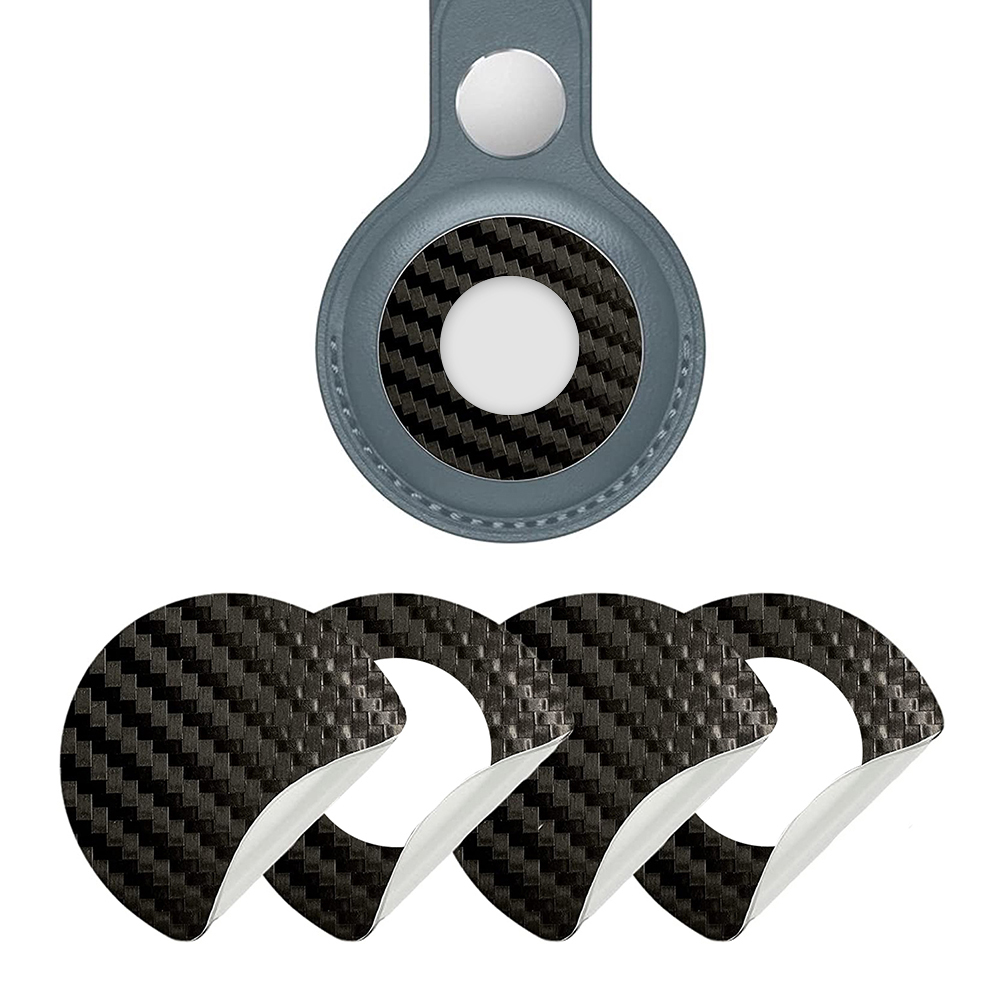 thumbnail image 2 of Película protectora para Apple AirTag Protector de piel antirrayas de fibra de carbono negro, 2 of 6