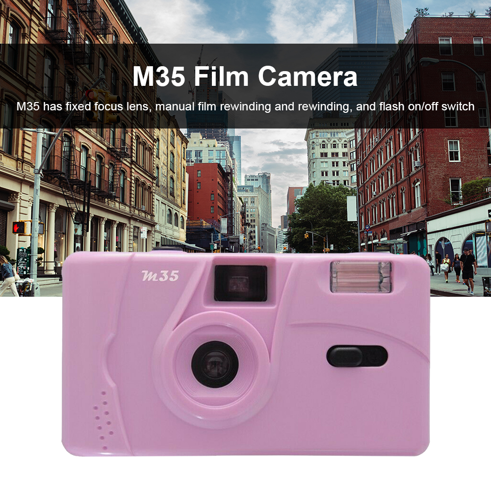 thumbnail image 1 of Vintage M35 35mm Manual Reusable Film Camera with Flash Retro Film Machine Gifts, 1 of 8