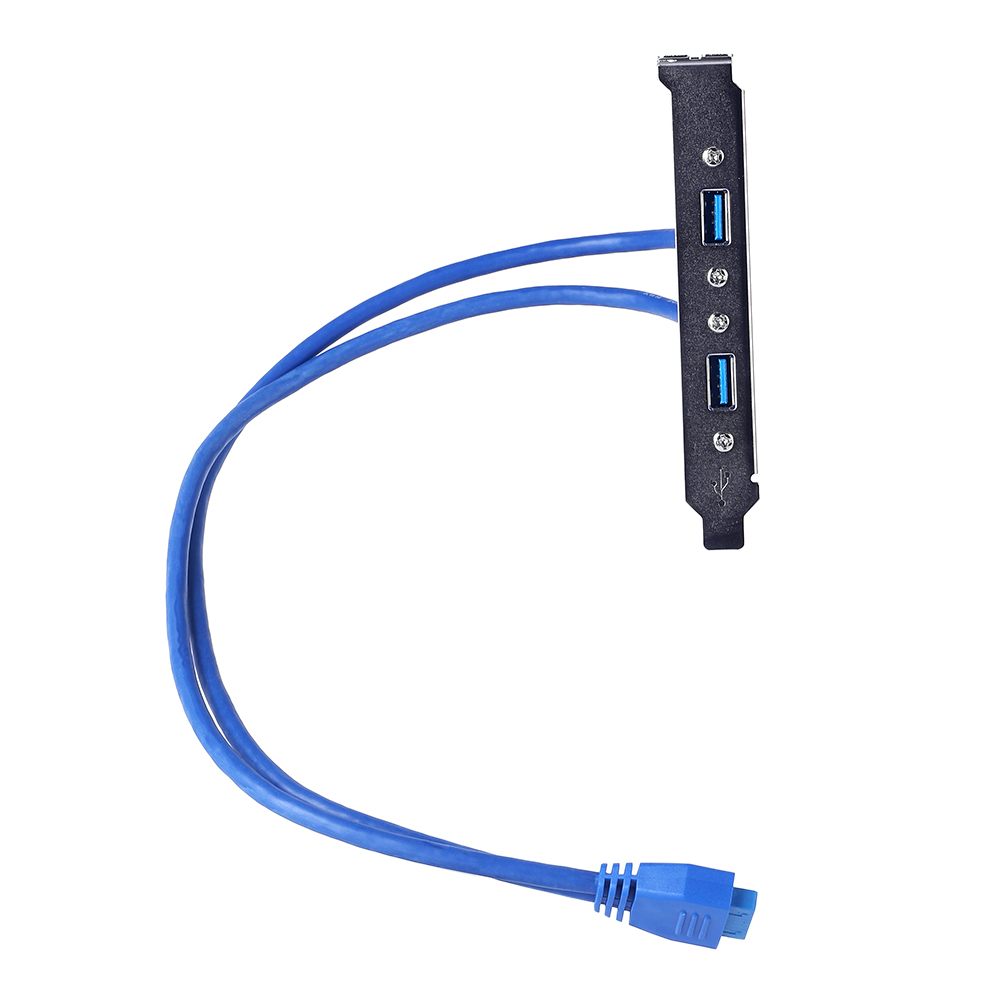 thumbnail image 2 of 20 Pin to Dual USB3.0 Baffle Adapter Cable USB 3.0 Back Panel Expansion Bracket, 2 of 7