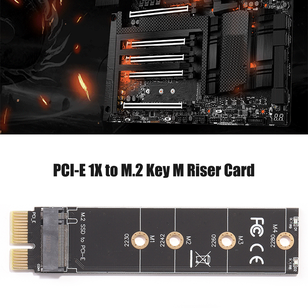 thumbnail image 4 of PCIE 1X to M.2 Adapter NVMe SSD M2 PCIE M Key Hard Drive Reader Connector Riser, 4 of 9