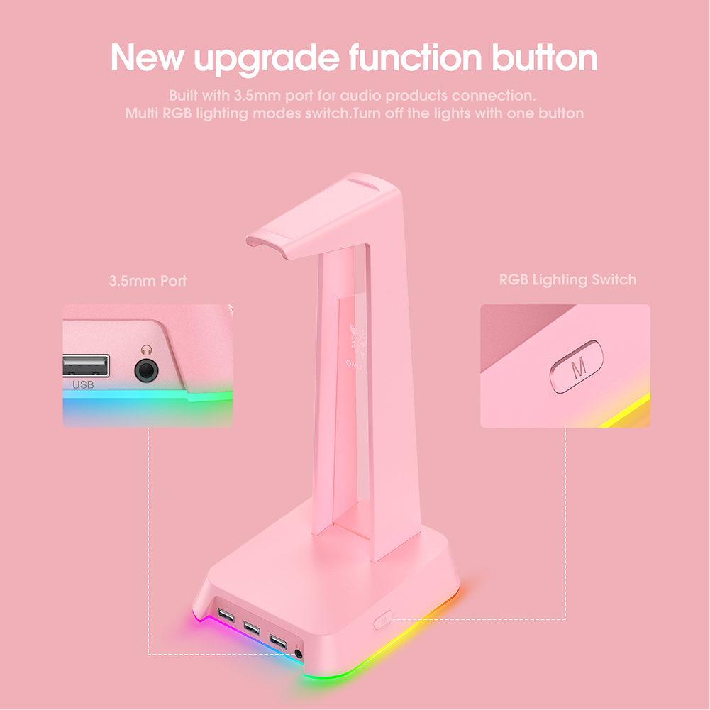 thumbnail image 5 of ONIKUMA Earphone Display Support Stand ST-2 with 3 USB Desk Holder Kit Access, 5 of 7